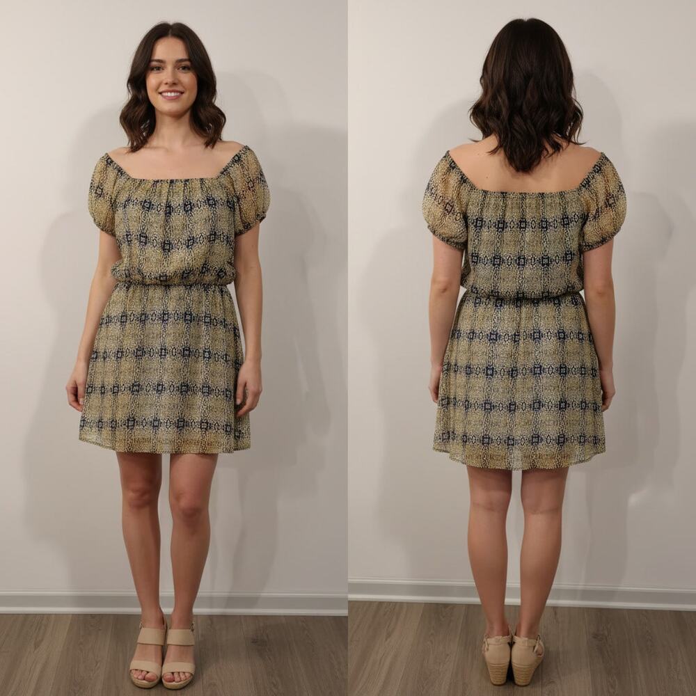 1416 - Tyche Dress - Blue and Yellow - Large - NWT